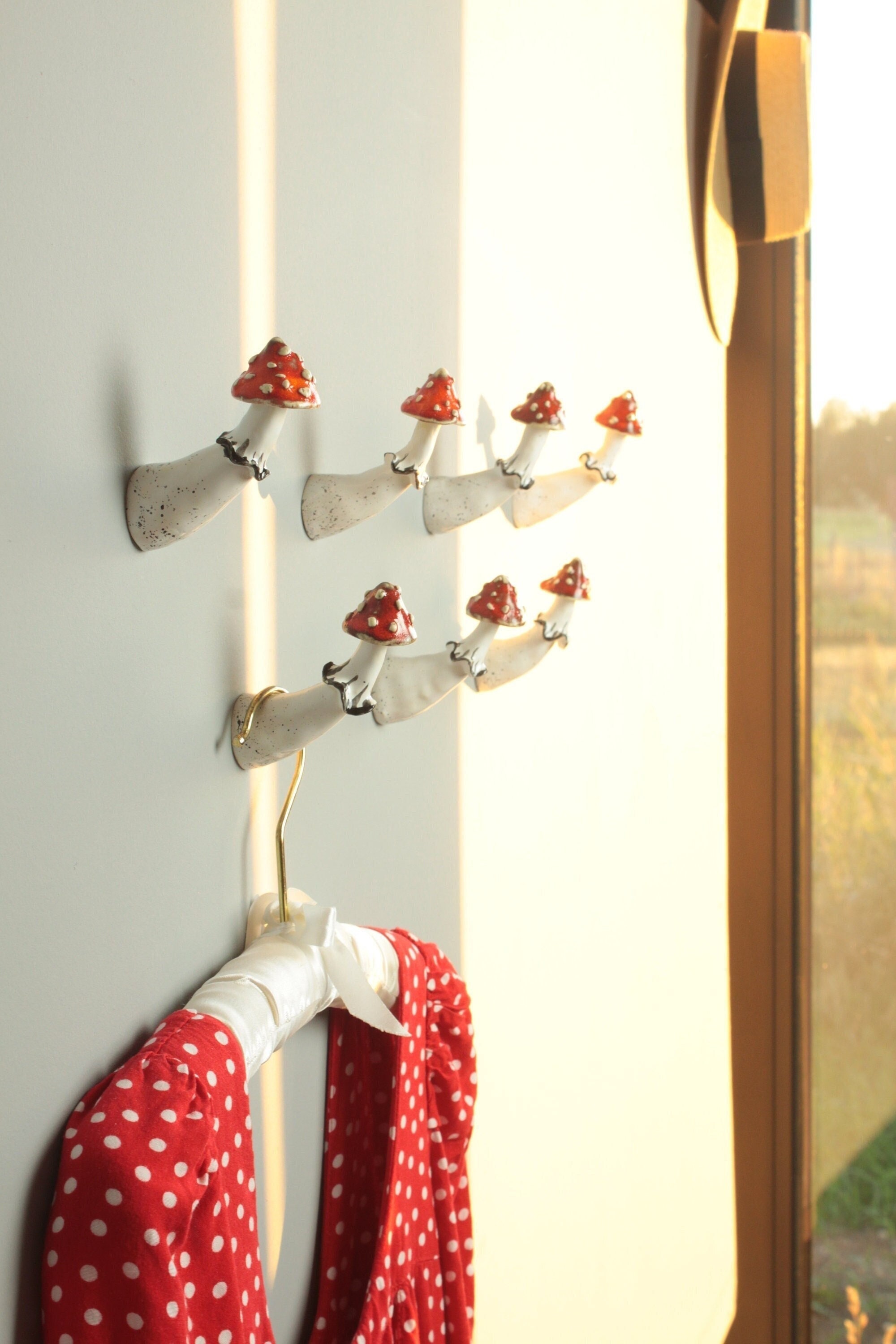 Mushroom Hook, Mushroom Decor, Coat Rack, Towel Rack, Coat Hooks, Hat Rack, Clothing Rack, Wall Hooks, Amanita Wall Mount, Coat Hanger