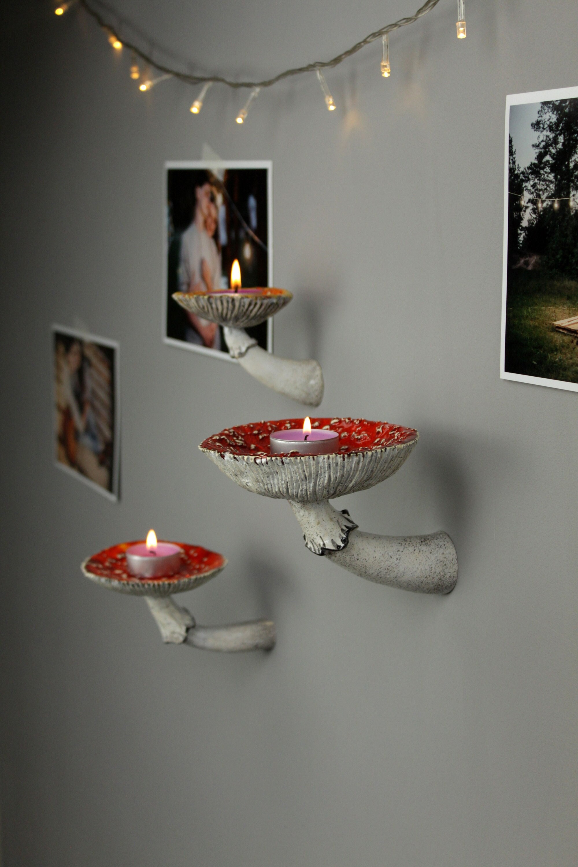Mushroom Candle Holder, Chime Candle Holder, Skinny Candle Holder
