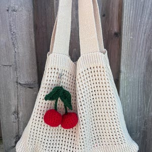 Crochet Cherry Keychain/ Bag Charm