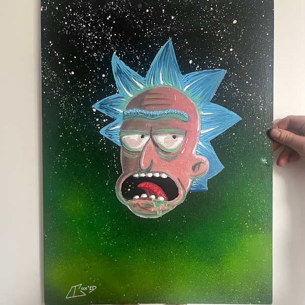 Rick and Morty Hand Painted Acrylic Painting Canvas Wall Art