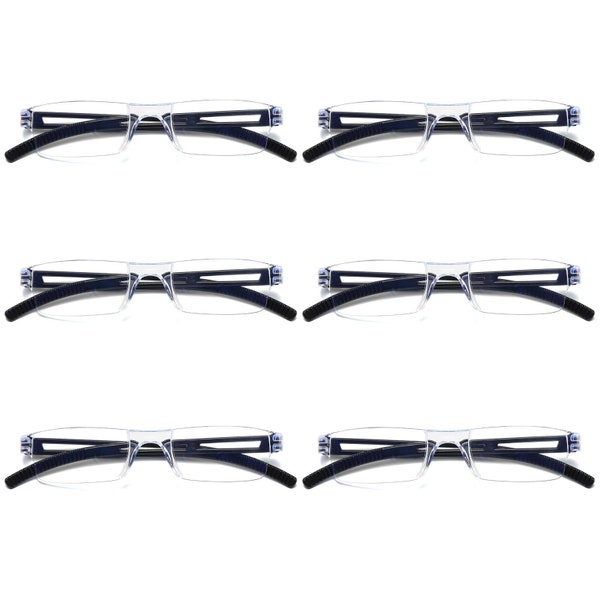 6PK Men Women Blue Light Blocking Reading Glasses Rimless Unisex Computer Reader