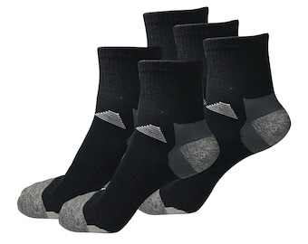 5 Pairs Mens Mid Cut Quarter Ankle Performance Casual Running Athletic Sport Cotton Socks Size 6-12