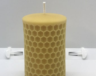 100% Pure Natural Handmade Beeswax Candles Bees wax Pillar 2.5 x 4 Inches Yellow