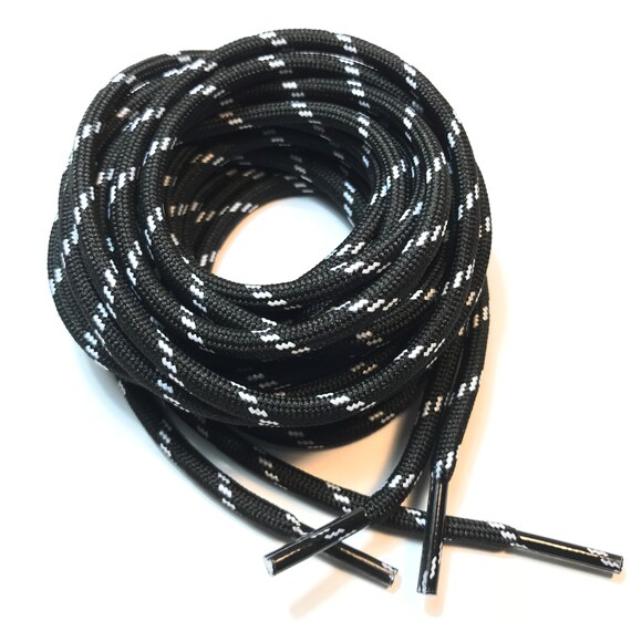 3 Pairs Heavy Duty Black White Spot Boot Laces Shoelaces Strings