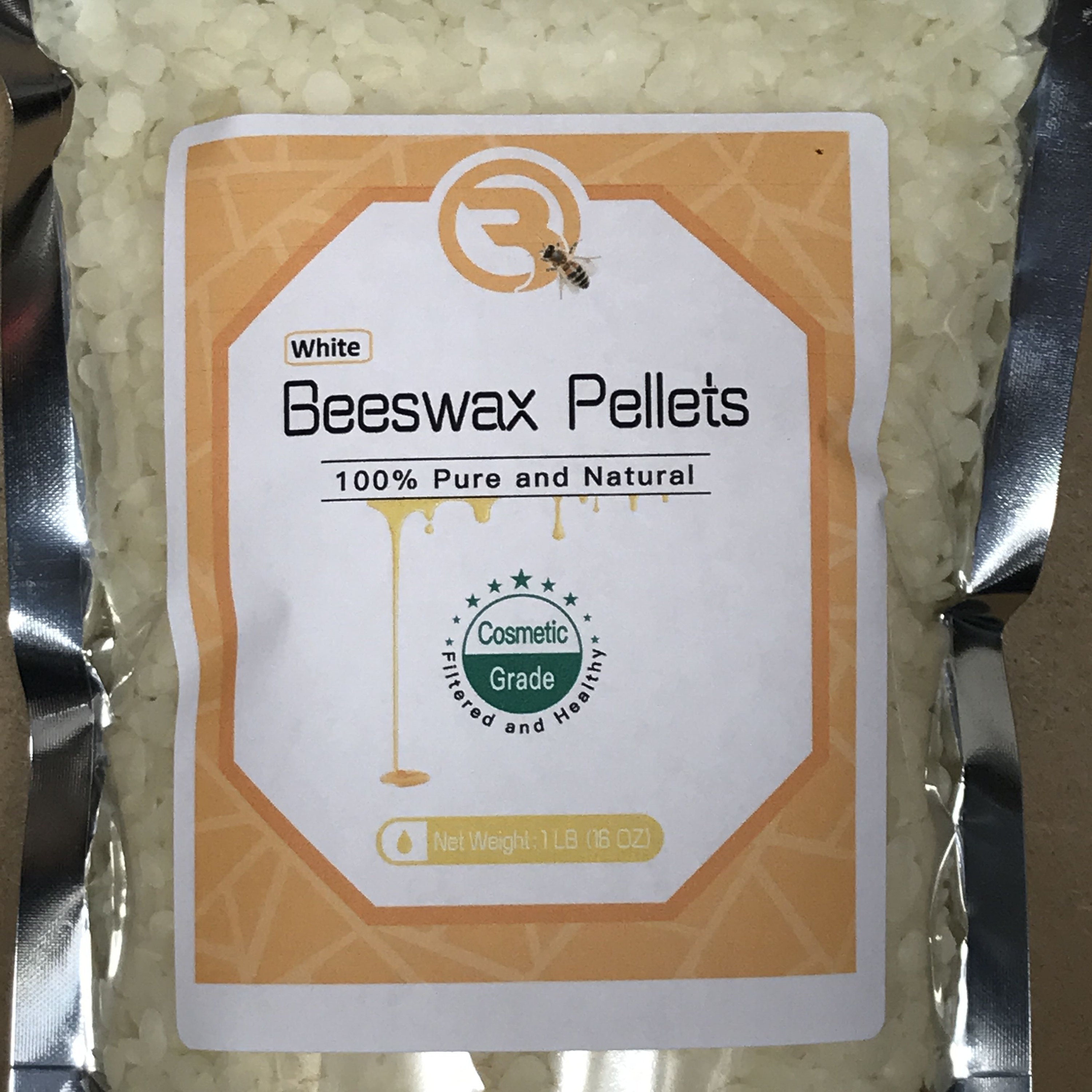 Bulk White Beeswax Pellets 22 lb , Pure, Organic, Cosmetic Grade
