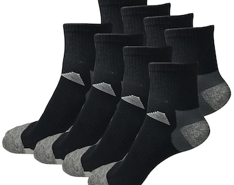 8 Pairs Mens Mid Cut Quarter Ankle Performance Casual Running Athletic Sport Cotton Socks Size 6-12