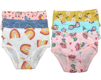 6 Packs Toddler Little Girls Cotton Underwear Briefs Kids Panties