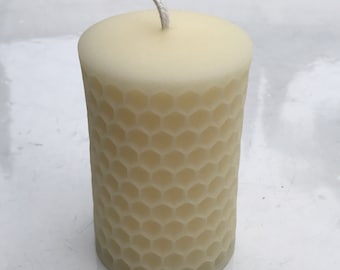 100% Pure Natural Handmade Beeswax Candles Bees wax Pillar 2.5 x 4 Inches White