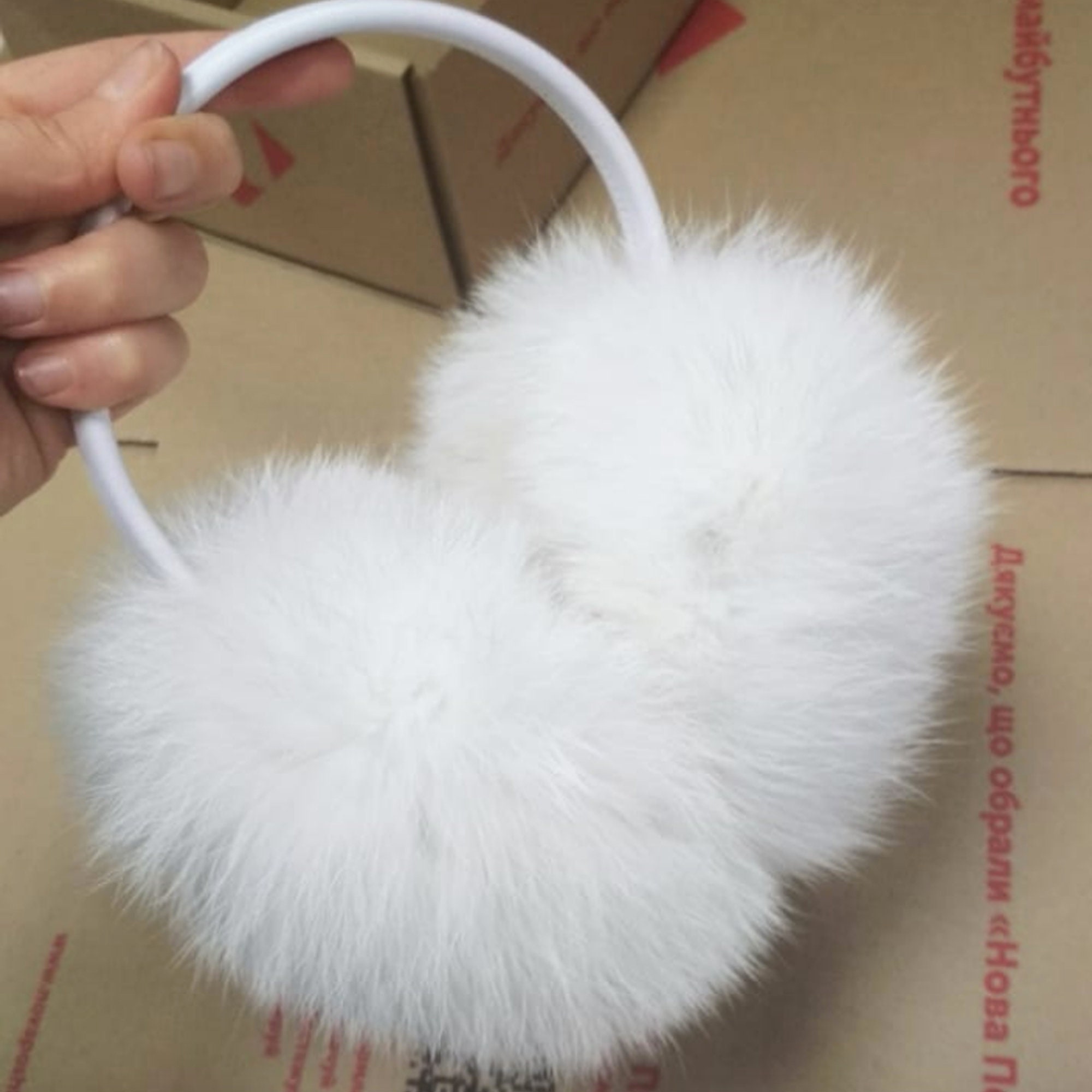 White fur earmuffs rabbit fur fluffy ear muffs gift for women Etsy