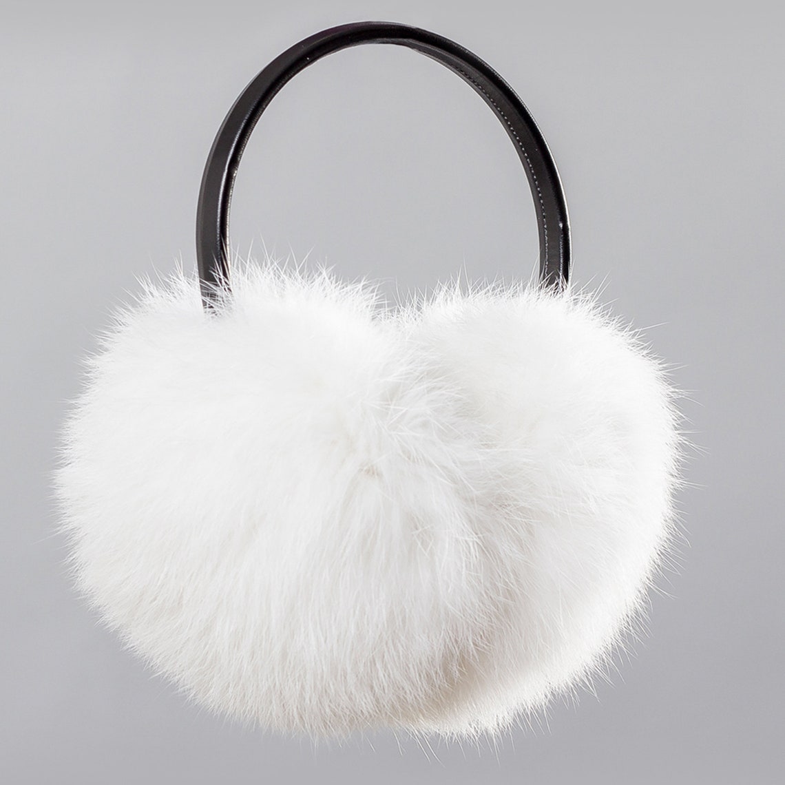 White fur earmuffs rabbit fur fluffy ear muffs gift for women Etsy