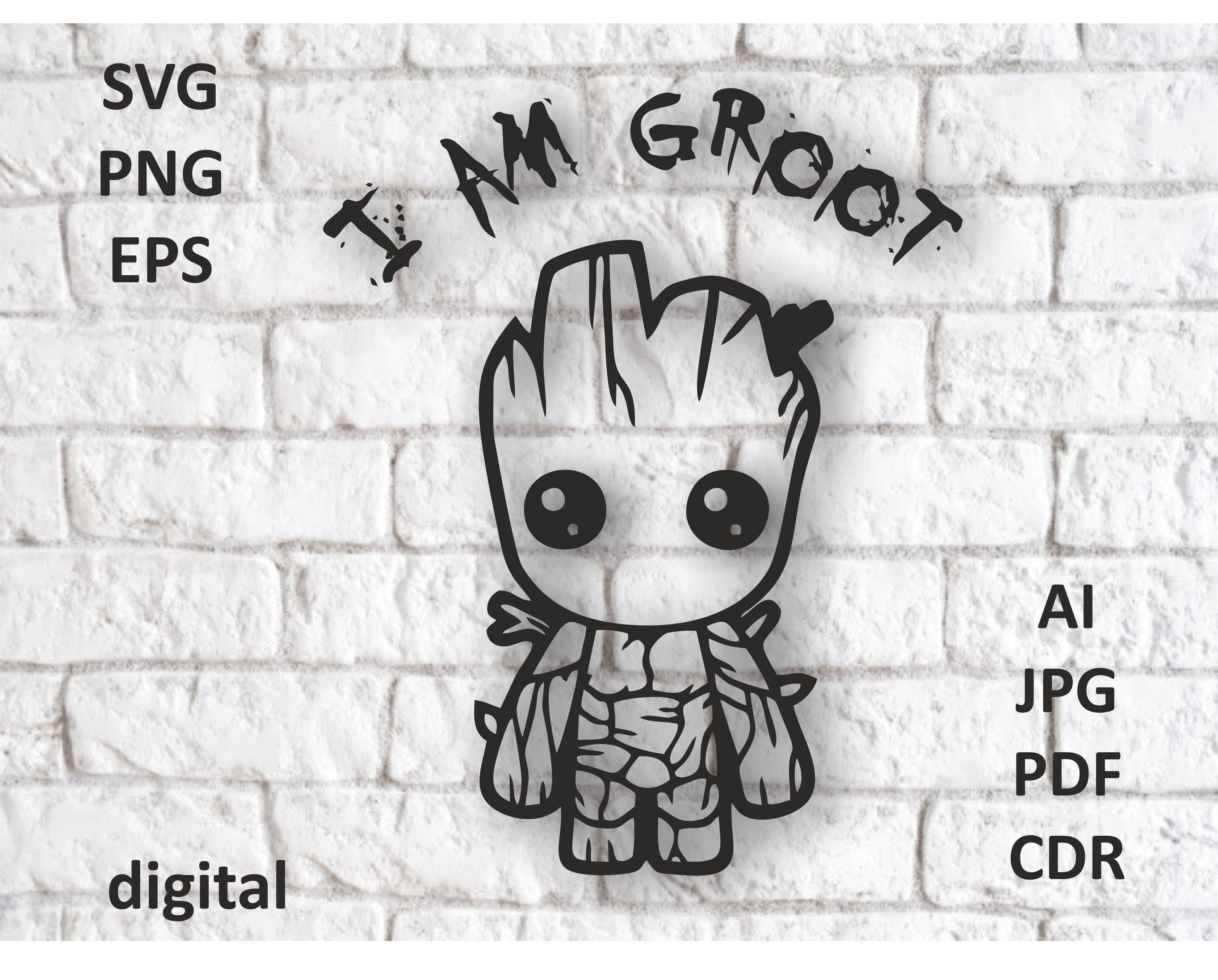 Download I Am Grootgroot Svg Silhouette Cutting Little Groot Baby Etsy