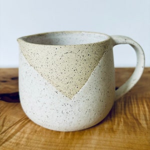 Handmade Ceramic, White, Speckled Matte White Clay Pot, Modern Pitcher, Jug
