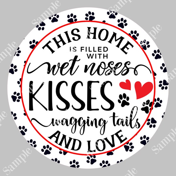 Pet Love Dog Cat Pet Sign | Door Hanger | Paw Print Home Decor | Wreath Sign | Wreath Supplies