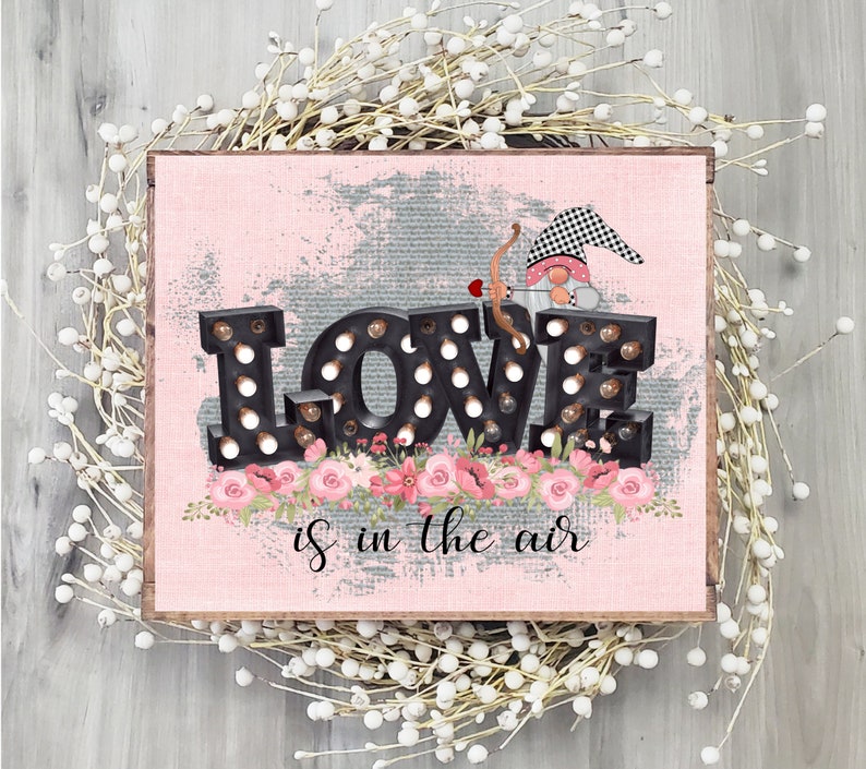 Download Cupid Gnome Valentine Sign Love Sign for Wreaths Gnome | Etsy