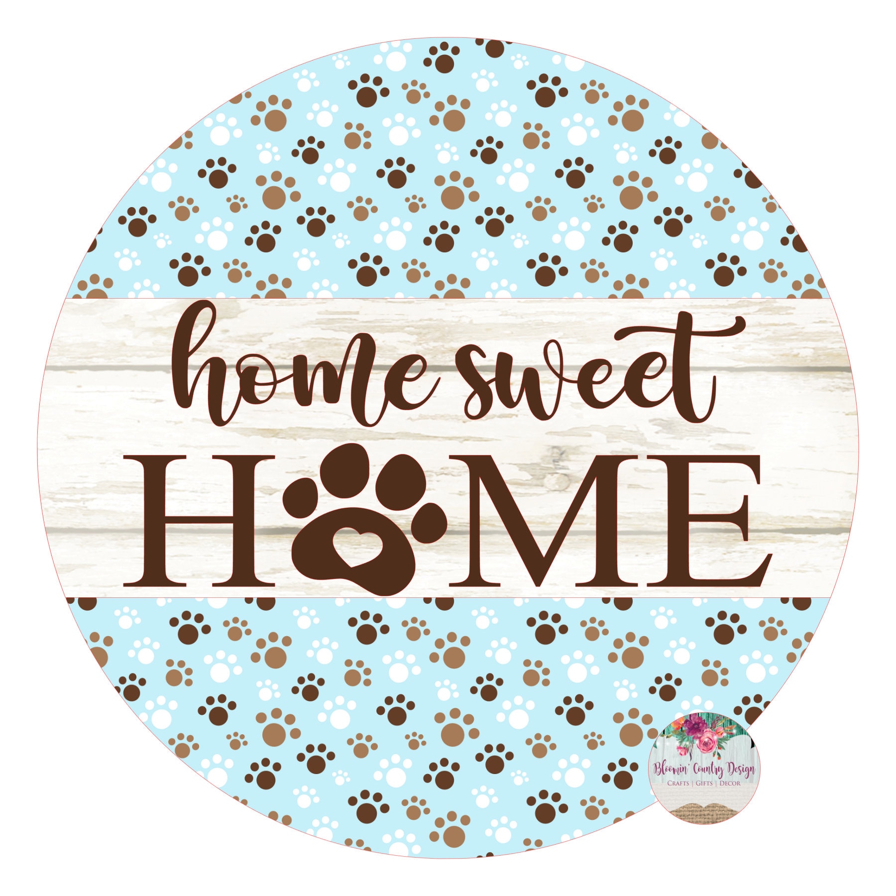 Home Sweet Home Dog Cat Pet Sign Door Hanger Paw Print - Etsy