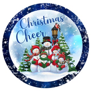 Christmas Cheer Snowman Christmas Sign - Christmas Decor -  Wreath Sign - Door Hanger - Tiered Tray Sign - Home Decor