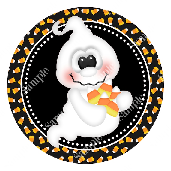 Candy Corn Ghost Halloween Sign - Wreath Supplies - Wreath Sign - Halloween Decor - Wreath Embellishment - Tiered Tray Sign