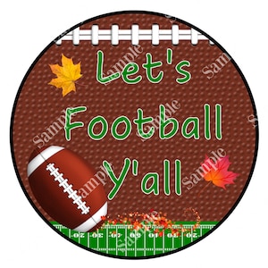 Let&#39;s Football Yall - Fall Football Wreath Sign - Fall Football Door Hanger - Football Tray Decor - Football Wreath Center