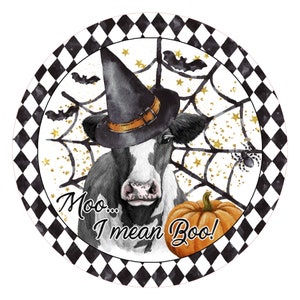Halloween Sign - Funny Cow Halloween Wreath Sign - Horror Wreath Sign - Wreath Supplies - Wreath center Halloween Decor
