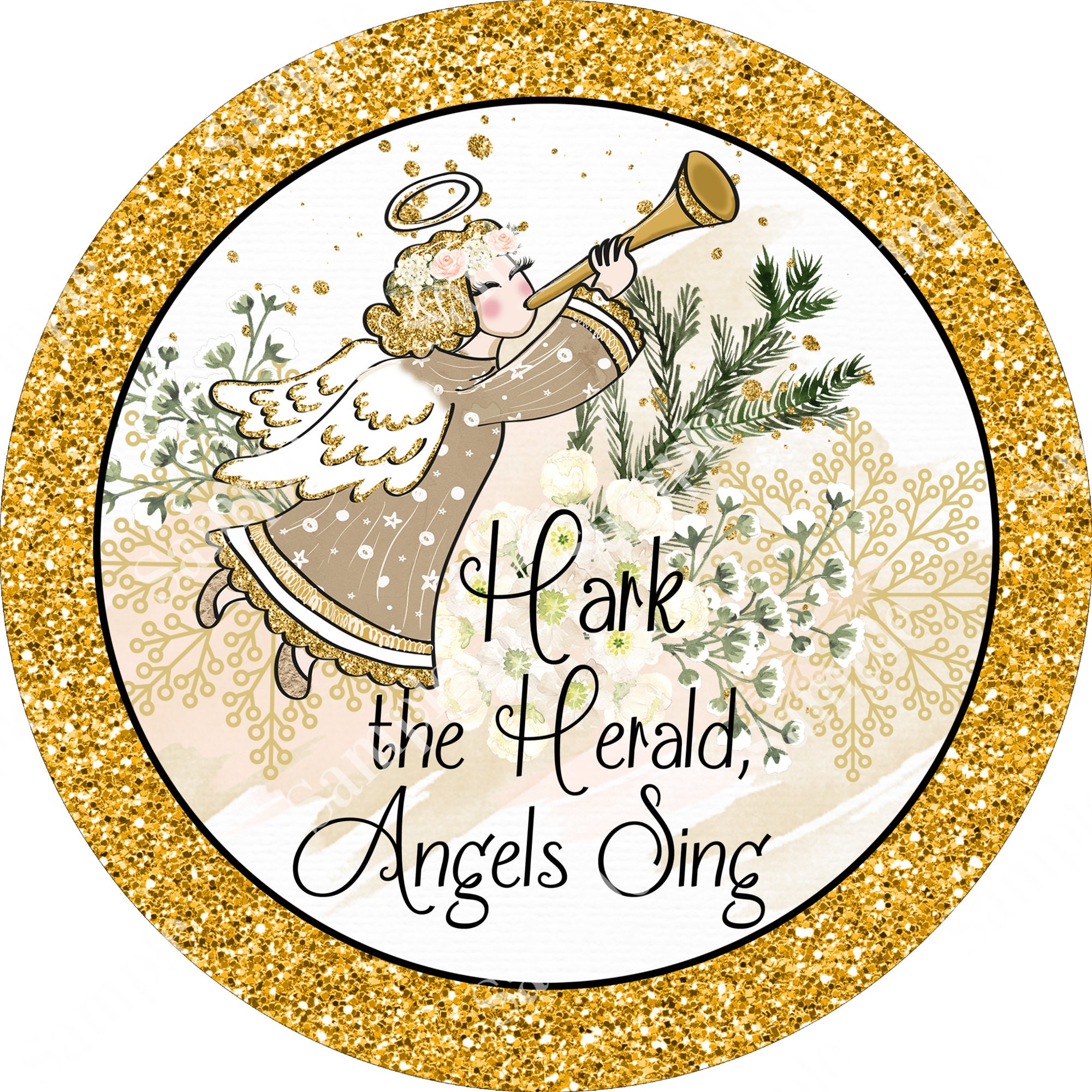Hark the Herald Angels Sing Christmas Sign - Christmas Wreath Sign - Door  Hanger - Tiered Tray Sign - Wreath Center Attachment - Etsy, image size:2000x2000