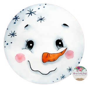 Snowman Face Winter Christmas Sign - Christmas Decor -  Wreath Sign - Door Hanger - Tiered Tray Sign - Home Decor