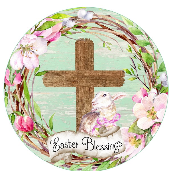 He is Risen Easter Sign - Round Spring Easter Sign for Wreaths -  Christian wreath Sign - Welcome Wreath - Tray Sign