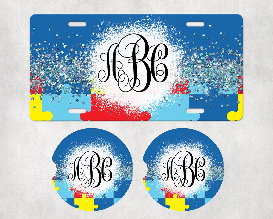Personalized Monogrammed Car Bundle | Monogram Car Tag | Autism ...