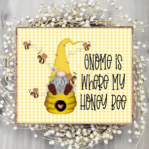 Spring /& Summertime GNOME SWEET GNOME w//Ladybug SIGN Wall Art Door Hanger Plaque