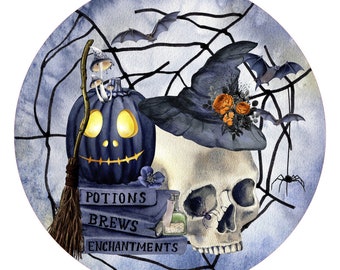 Halloween Sign - Scary Skull Halloween Wreath Sign - Horror Wreath Sign - Wreath Supplies - Wreath center Halloween Decor