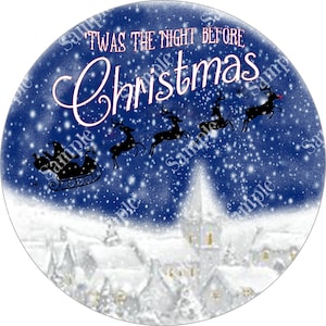 Twas the Night Before Christmas Sign - Christmas Wreath Sign - Door Hanger - Tiered Tray Sign - Wreath Center Attachment
