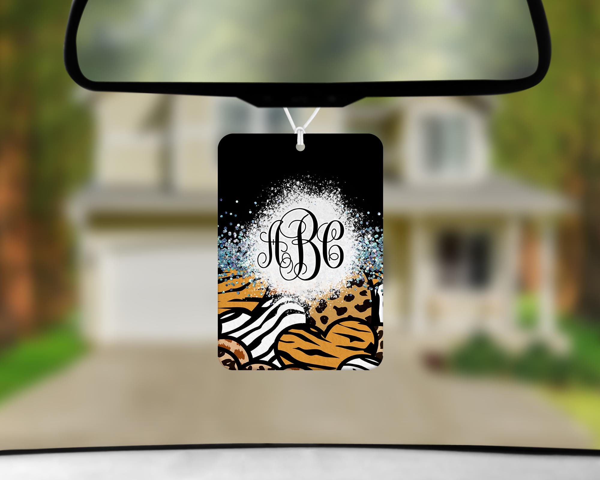 Personalized Monogrammed Car Bundle | Monogram Car Tag | Animal Print ...