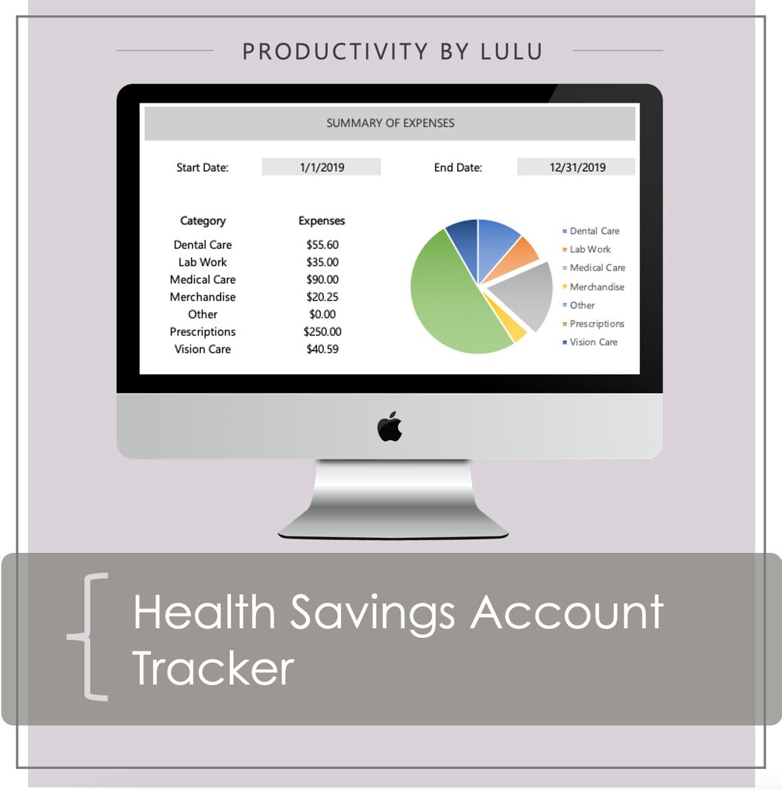 Gesundheitssparkonto Tabelle HSA Tracker Excel Medizinische Etsy.de