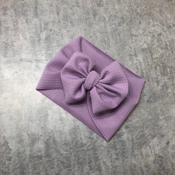 Lavender Bow Head Wrap Solid color For baby Girl Bow HeadWraps Nylon Headbands Light Pastel Bow Spring Summer Toddler Purple Lilac clip