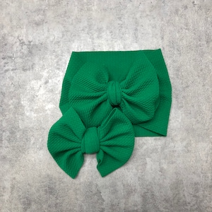 Diadema con lazo verde Kelly, color liso, para niña pequeña, de nailon, con clip, trébol de la suerte, día de San Patricio irlandés