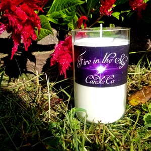 Clear Wine Bottle Recycled into a White Soy Candle (available in over 50 scents)