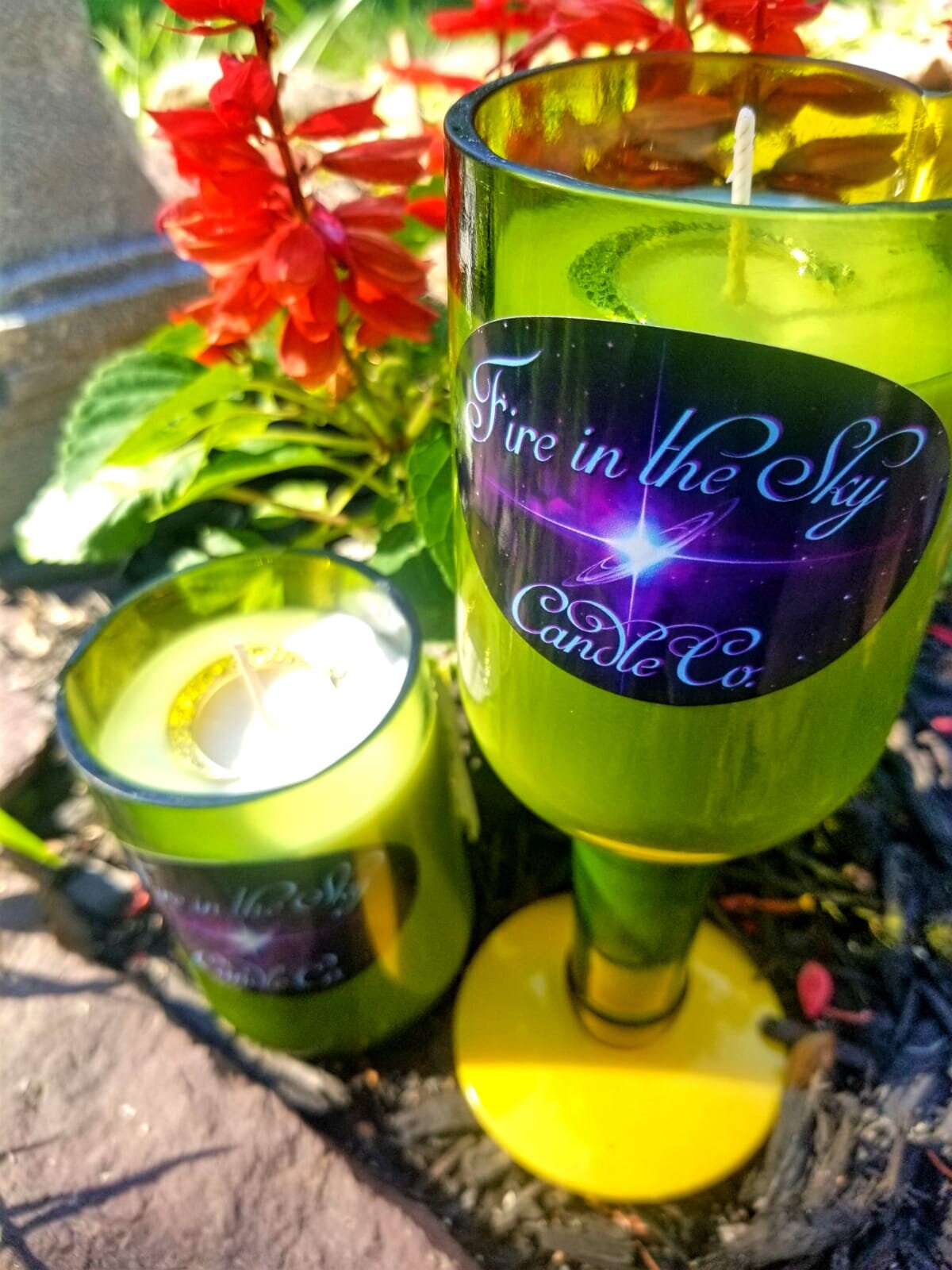 Moon Light Lemongrass Scented Candle in a Reclaimed Wine Etsy