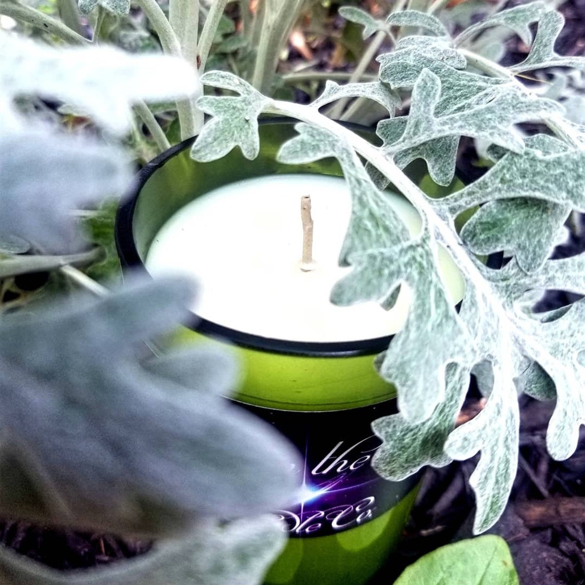 Oakmoss White Sage Scented Candle in a Reclaimed Wine Bottle Etsy