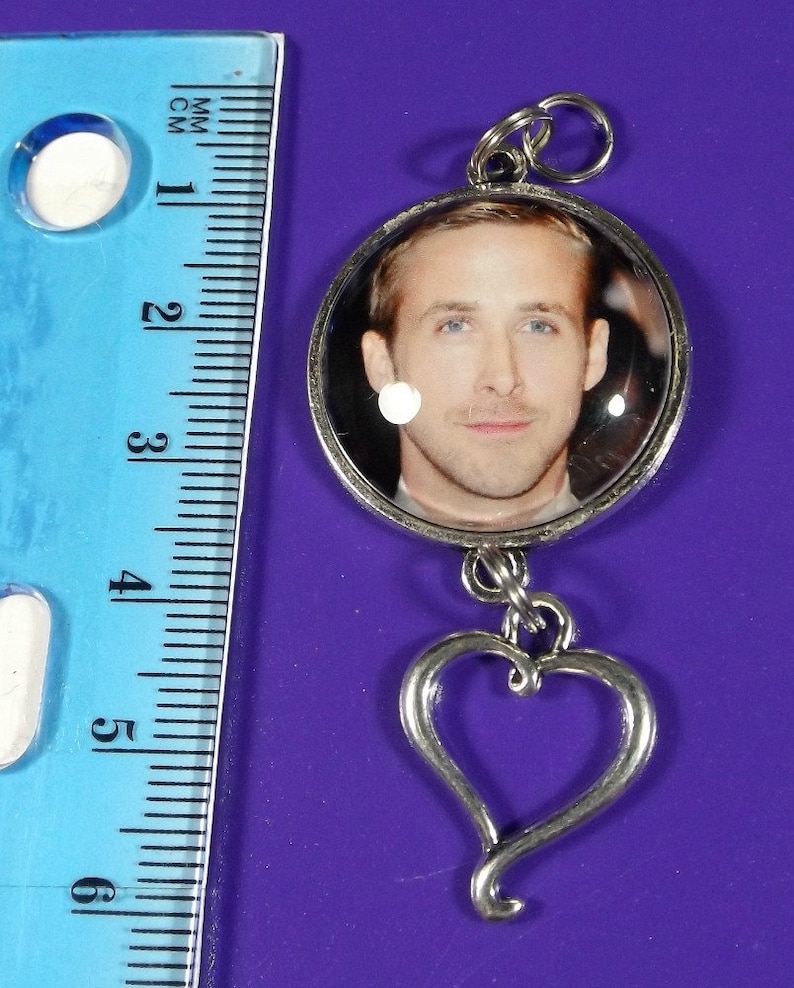 Ryan Gosling Necklace Pendant With Heart Charm Includes 22 Black Cord Necklace Ryan Gosling Gift For Women
