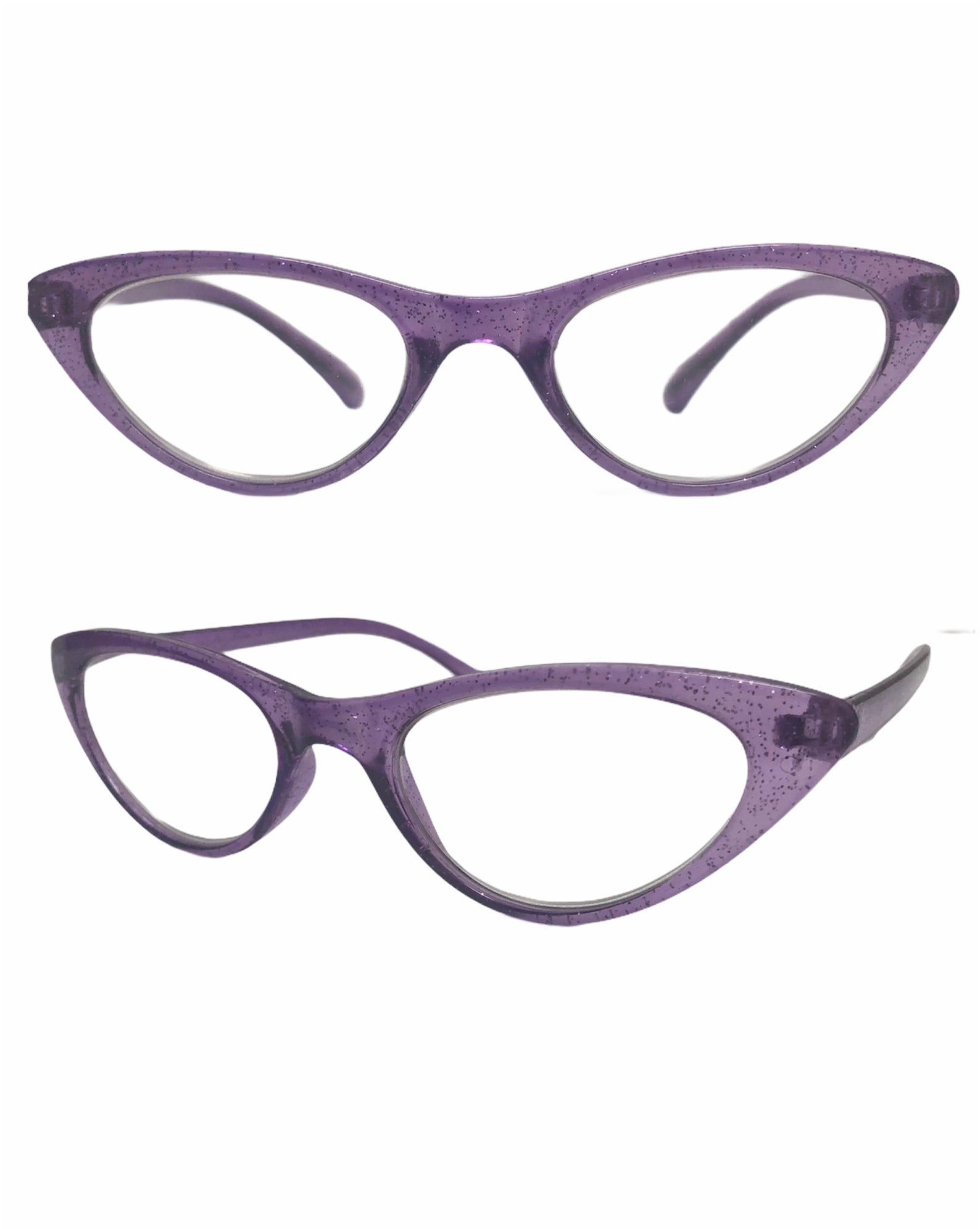 Violet CatEye Glitter Reading Glasses Etsy