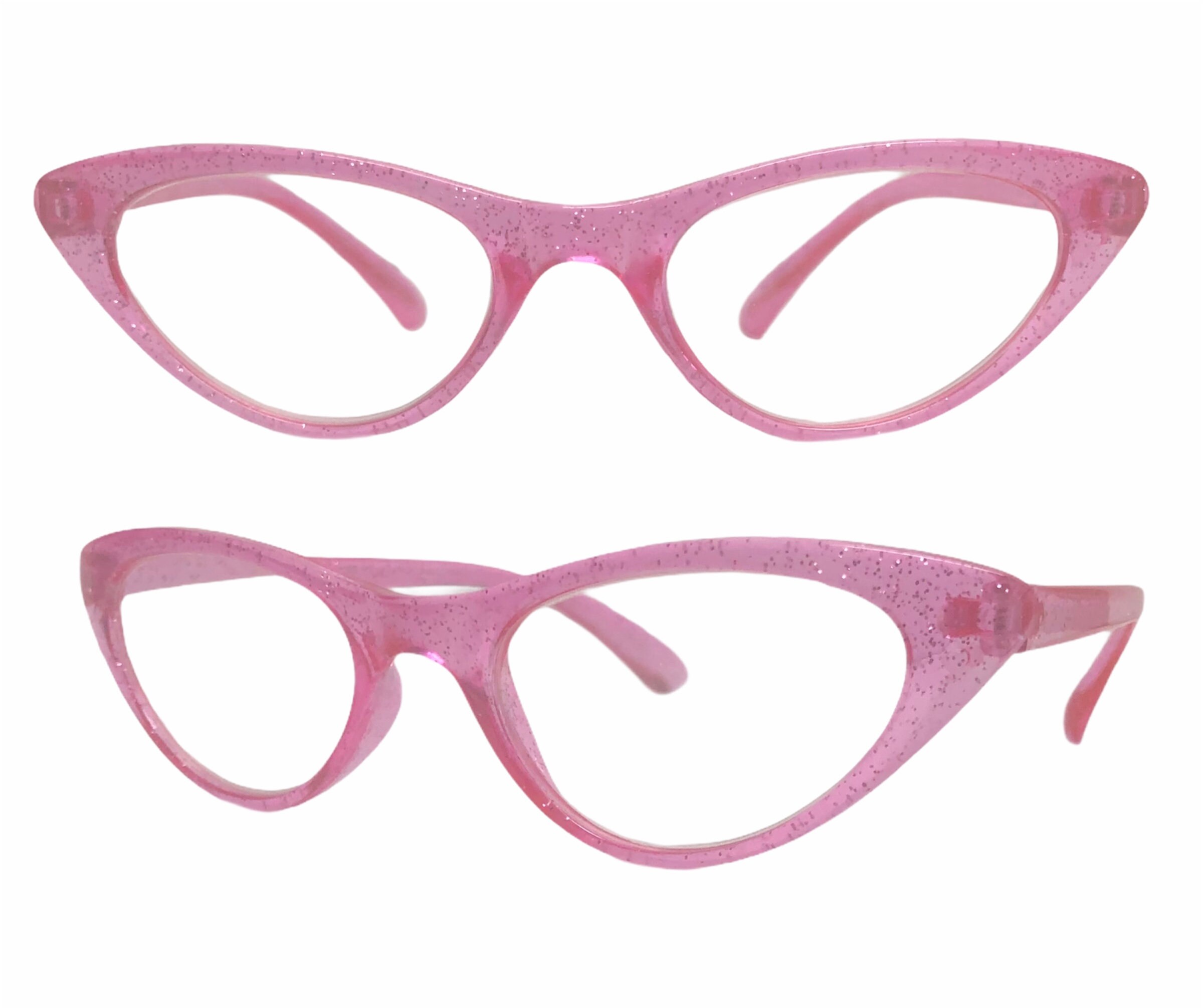 Pink CatEye Glitter Reading Glasses Etsy
