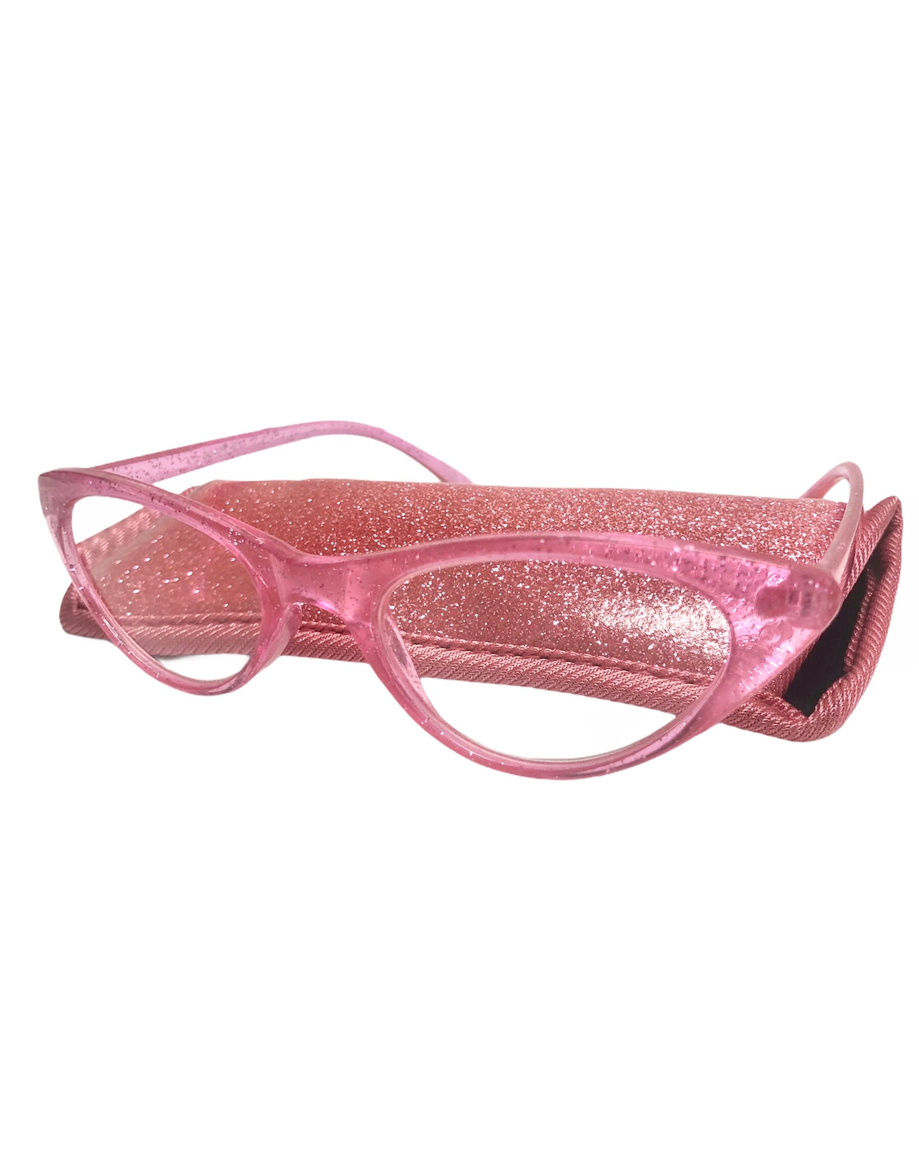 Pink CatEye Glitter Reading Glasses Etsy