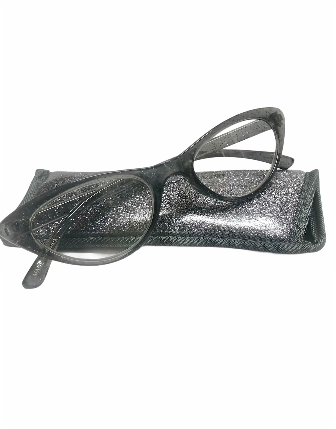 Black CatEye Glitter Reading Glasses Etsy