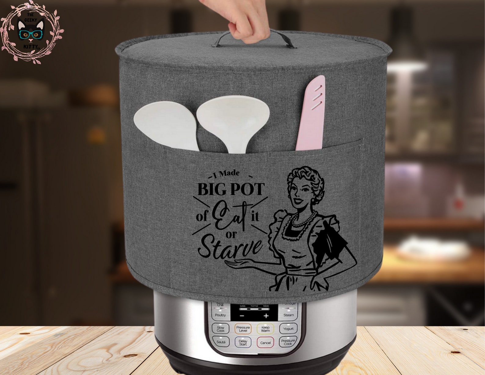 Instant Pot Dust Cover With Pockets Retro Kitchen Sassy Home Cook Dust