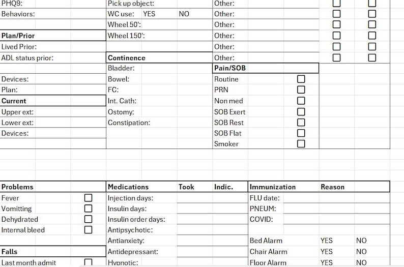 MDS Collection Sheet - Skilled Nursing PDPM Tool (digital Download ...