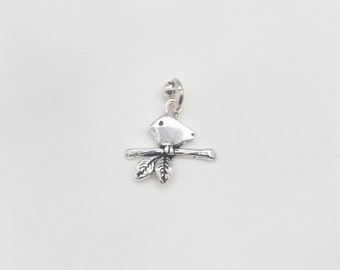 Achilles bird pendant with Swarovski crystal in solid silver