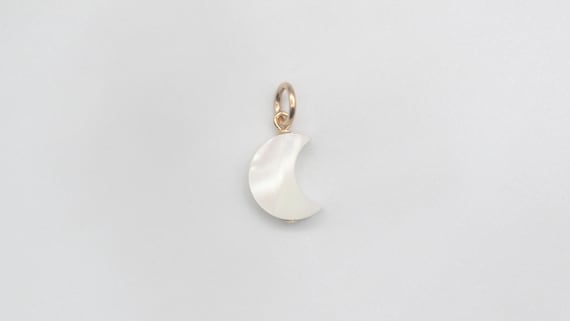 Pendentif Syna lune nacre or 14 carats (gold filled)