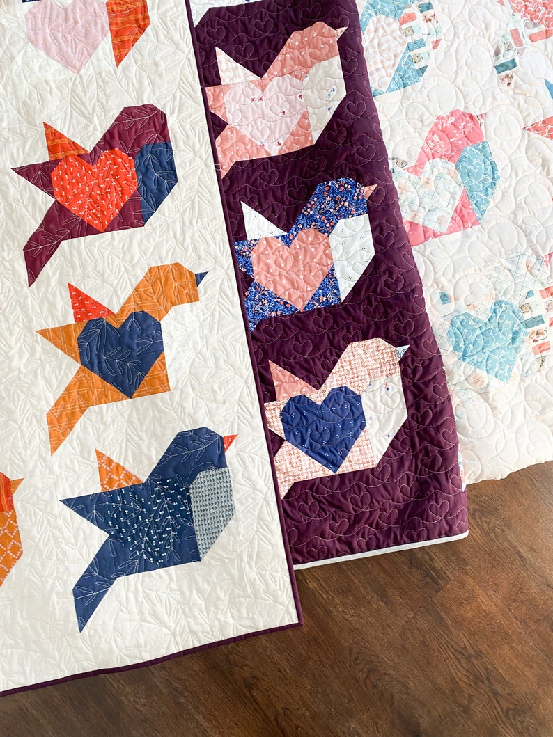 Love Birds Quilt PDF Pattern Etsy