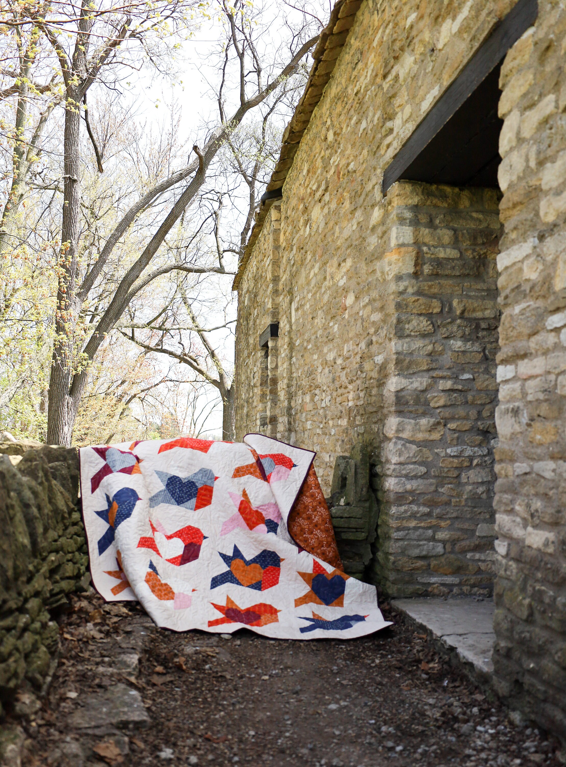 Love Birds Quilt Pattern - Instant Download PDF / Heart Quilt Pattern ...