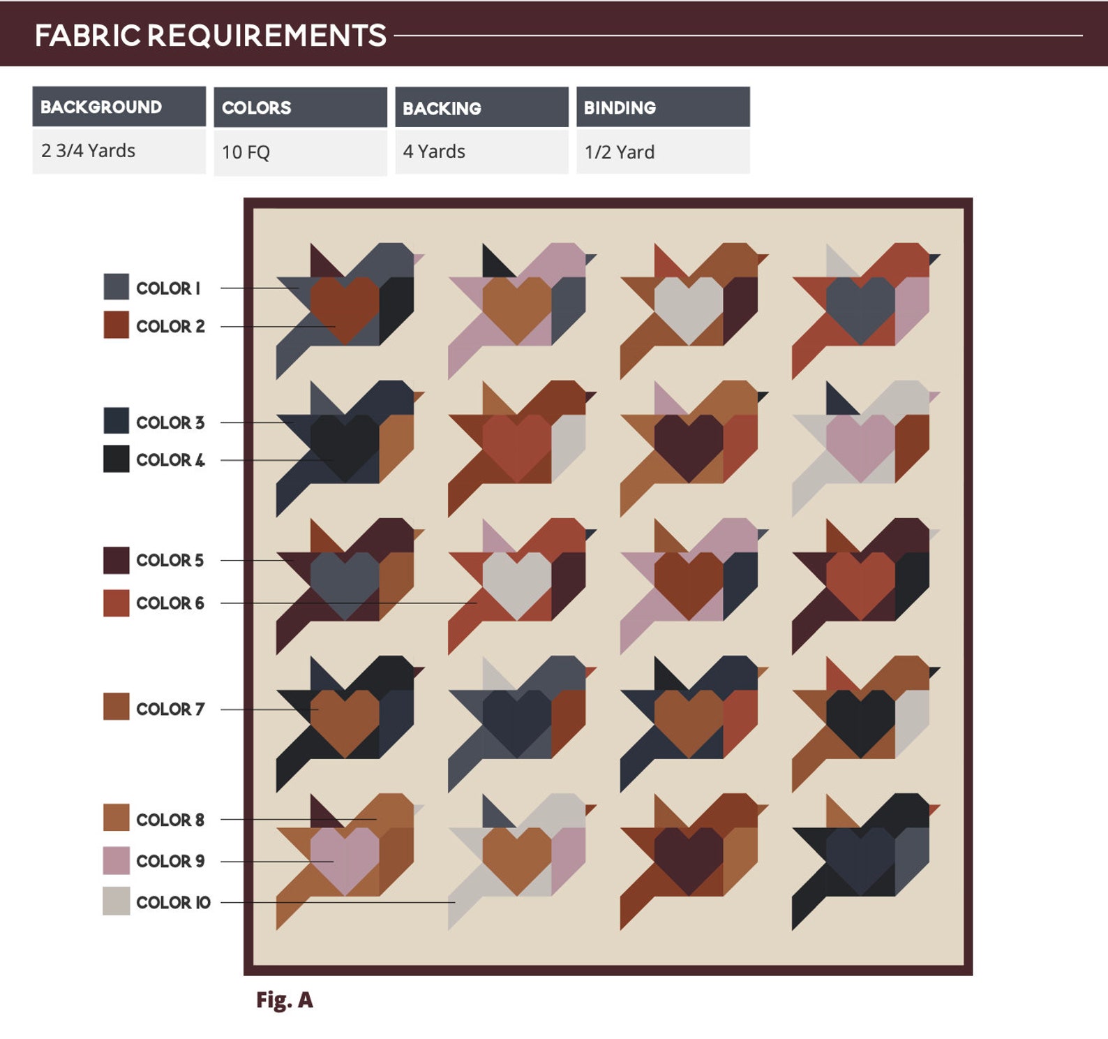 Love Birds Quilt PDF Pattern Etsy