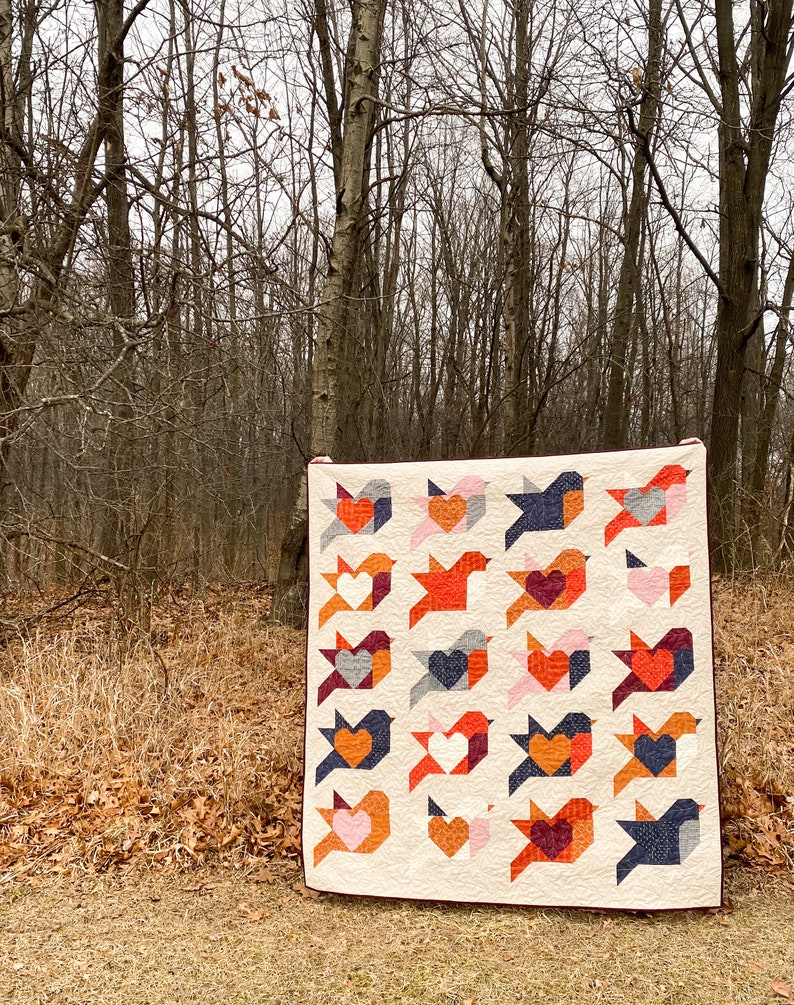 Love Birds Quilt PDF Pattern Etsy